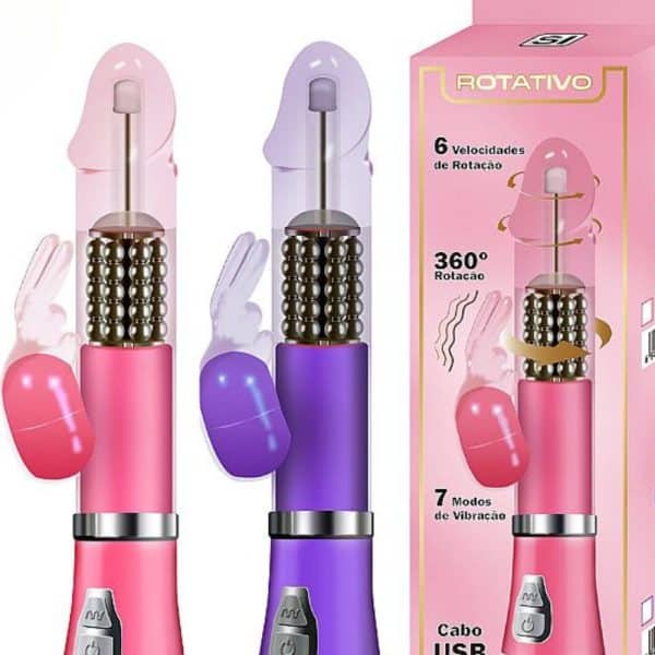 Vibrador Rotativo de Coelho com estimulado de ponto G Recarregável