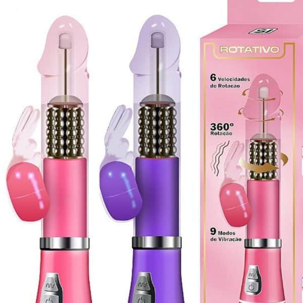 Vibrador Rotativo e estimulador de ponto G de Coelho á Pilha