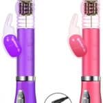 Vibrador Rotativo de Coelho com Vai e vem Recarregável com estimulador clitoriano