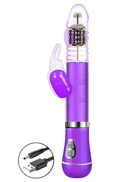 Vibrador Rotativo de Coelho com Vai e vem Recarregável com estimulador clitoriano 11 15304428135 vibrador rotativo de coelho com vai e vem recarregavel com estimulador clitoriano 03