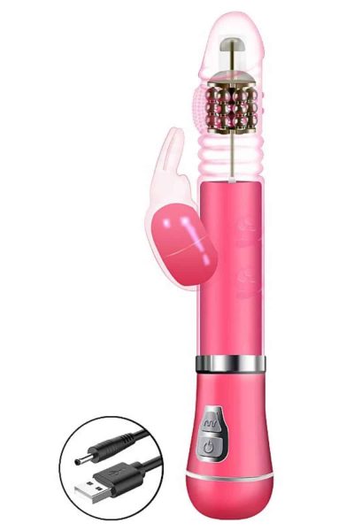 Vibrador Rotativo de Coelho com Vai e vem Recarregável com estimulador clitoriano 10 15304428172 vibrador rotativo de coelho com vai e vem recarregavel com estimulador clitoriano 04