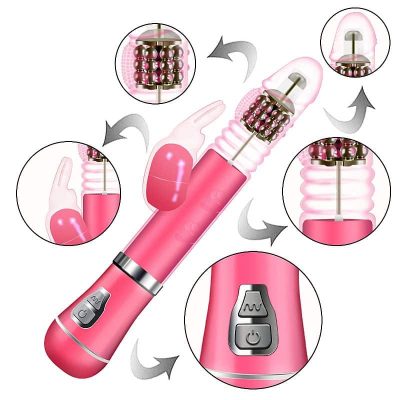 Vibrador Rotativo de Coelho com Vai e vem Recarregável com estimulador clitoriano 16 15304428558 27307 4