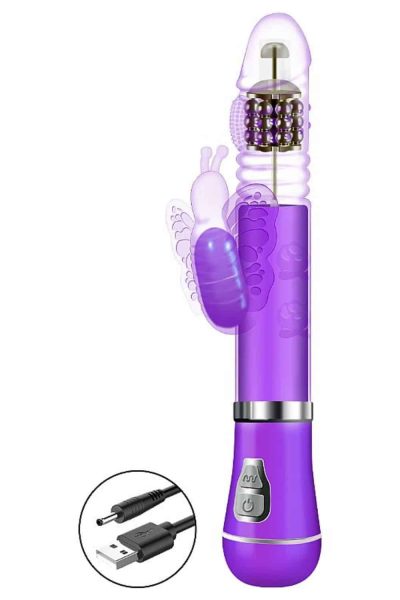 Vibrador Rotativo de Borboleta 9 Modos de vibração e 6 Velocidades de vai e vem - Recarregável 9 15304581586 vibrador rotativo de borboleta 9 modos de vibracao e 6 velocidades de vai e vem recarregave