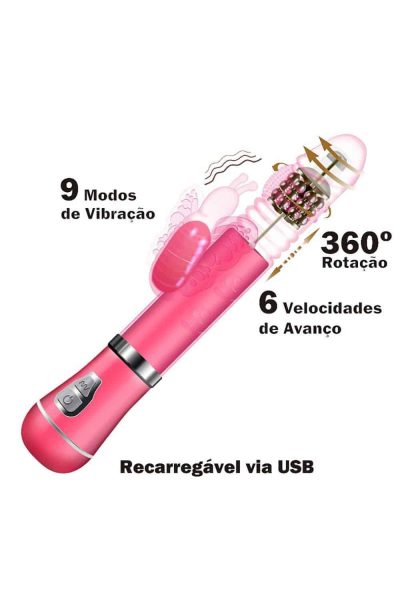 Vibrador Rotativo de Borboleta 9 Modos de vibração e 6 Velocidades de vai e vem - Recarregável 13 15304581702 vibrador rotativo de borboleta 9 modos de vibracao e 6 velocidades de vai e vem recarregave