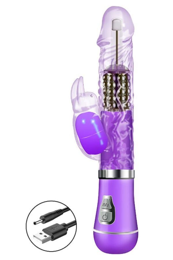 Vibrador Rotativo com Textura Recarregável 9 Modos de vibração e 6 Velocidades de Rotação - Image 2