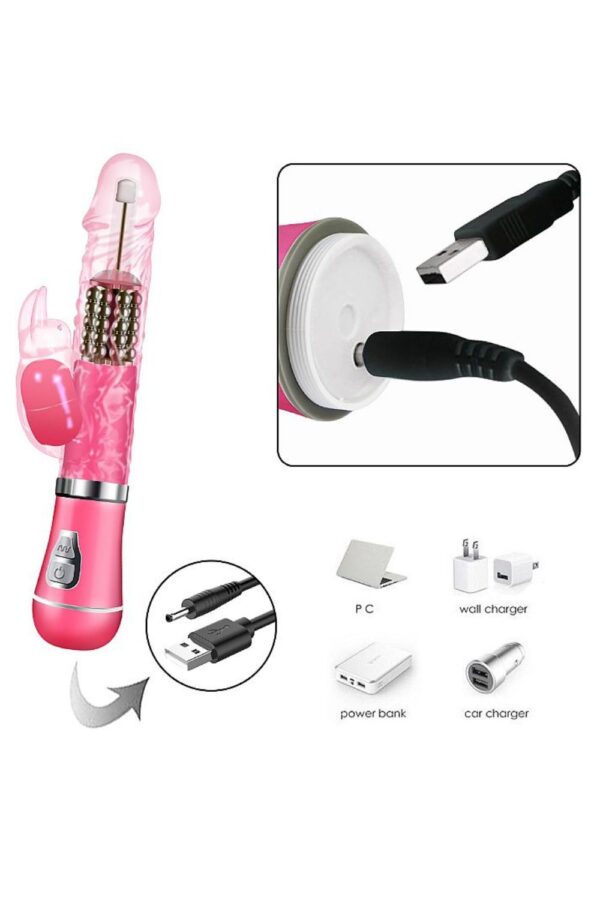 Vibrador Rotativo com Textura Recarregável 9 Modos de vibração e 6 Velocidades de Rotação - Image 6