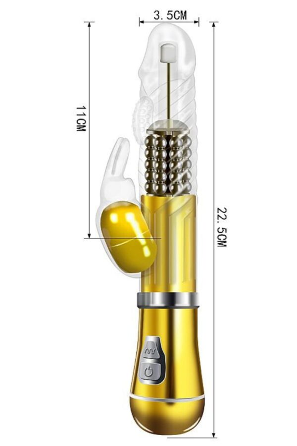 Vibrador Rotativo de Coelho com estimulação do ponto G Cromado - À Pilha - Image 6