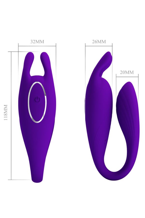 Pretty love bill - Vibrador para casal recarregável com 12 modos de vibrações e controle remoto sem fio - Image 4