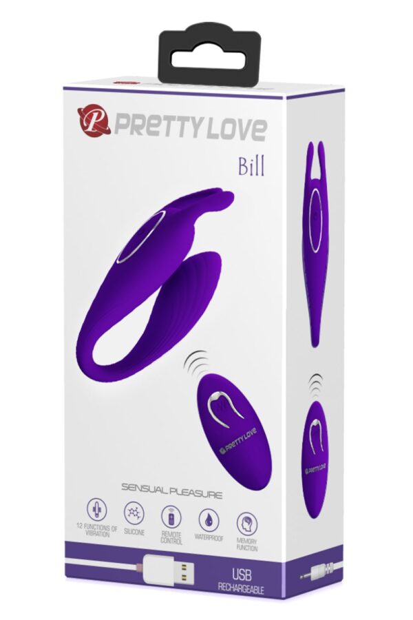 Pretty love bill - Vibrador para casal recarregável com 12 modos de vibrações e controle remoto sem fio - Image 8