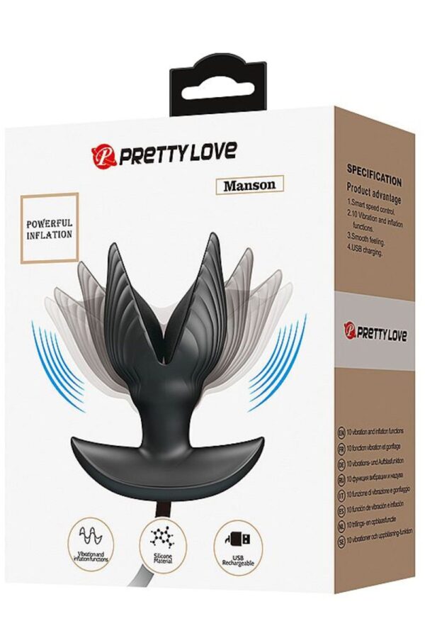 Plug Anal Inflável com Vibrador Manson - Pretty Love - Image 4