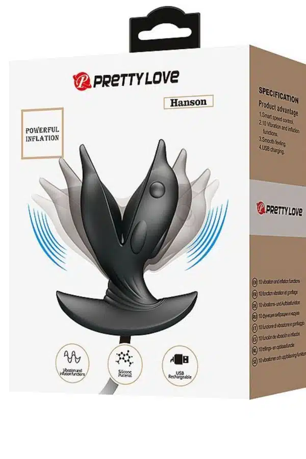 Plug Anal Inflável com Vibrador Hanson - Pretty Love - Imagem 3