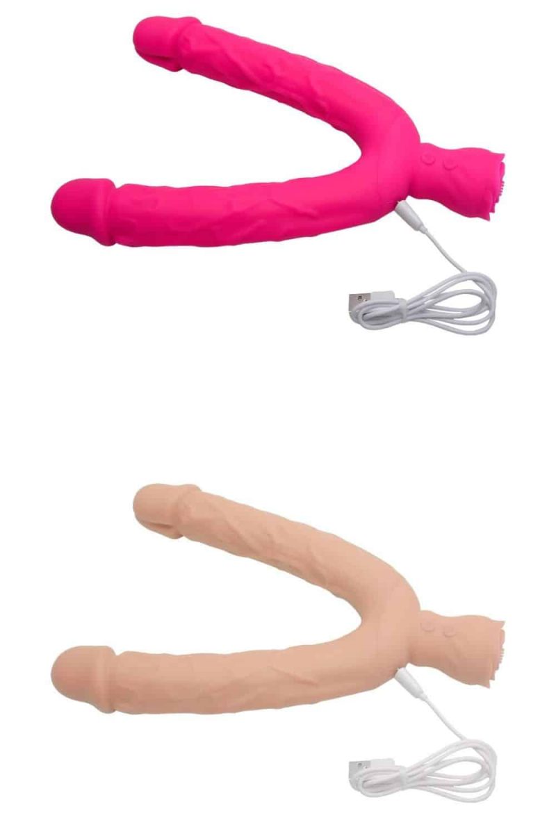 Pênis Duplo Com Vibro Flexible Alwup - Imagem 6