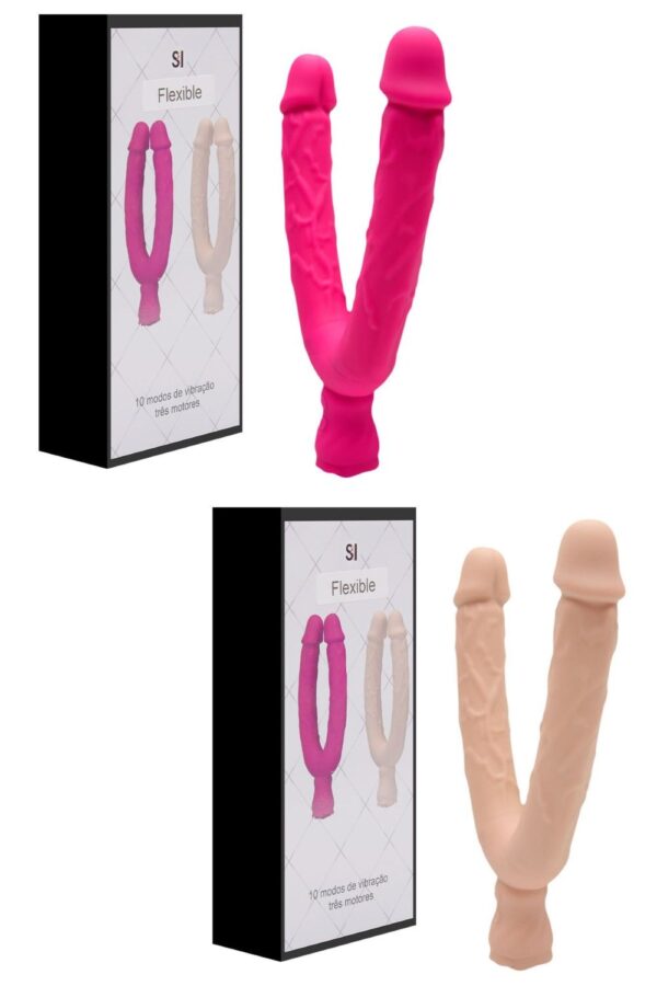 Pênis Duplo Com Vibro Flexible Alwup - Image 7