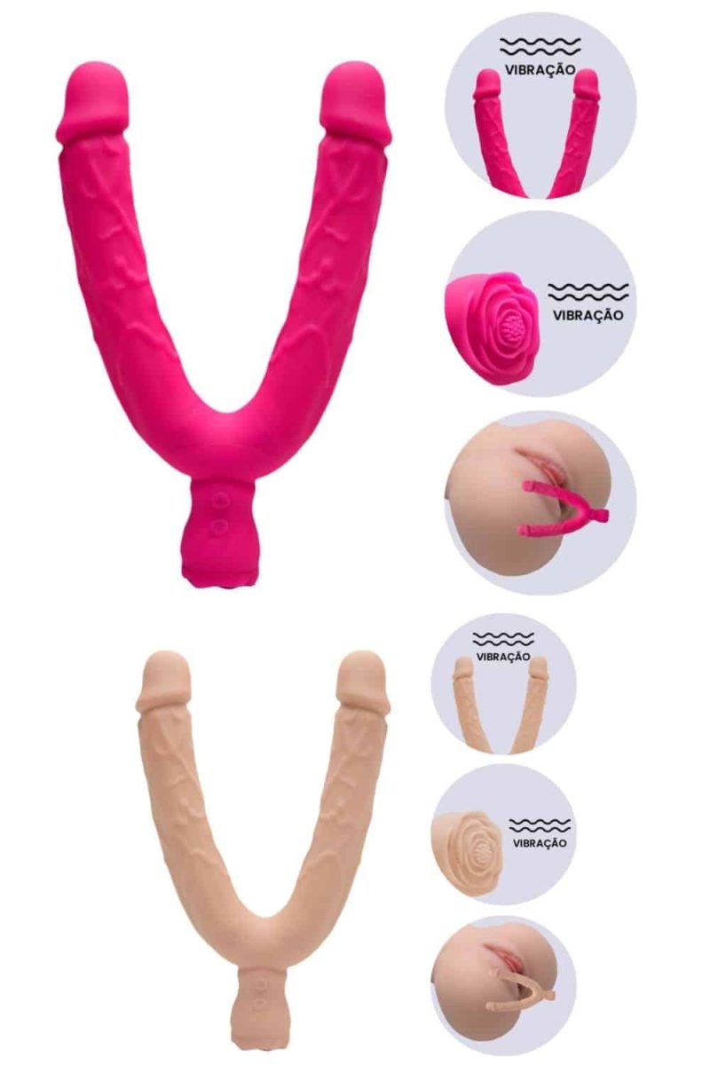 Pênis Duplo Com Vibro Flexible Alwup - Imagem 3