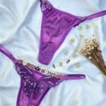 Calcinha fio personalizável com tule liso lantejoula