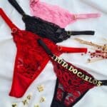 Calcinha fio personalizável borboleta tule beijo