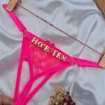 Calcinha personalizável fio secretária rosa neon