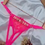 Calcinha personalizável fio secretária rosa neon