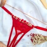 Calcinha personalizavel fio secretária Vermelho