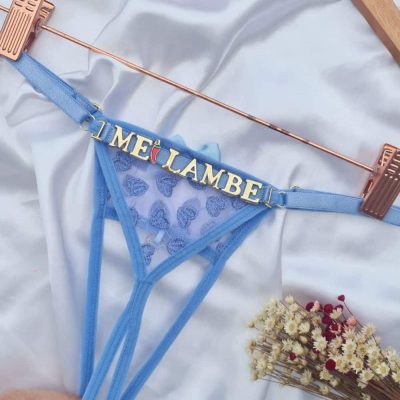 Calcinha personalizavel fio secretária Azul místico