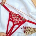 Calcinha personalizavel fio secretária Vermelho nude