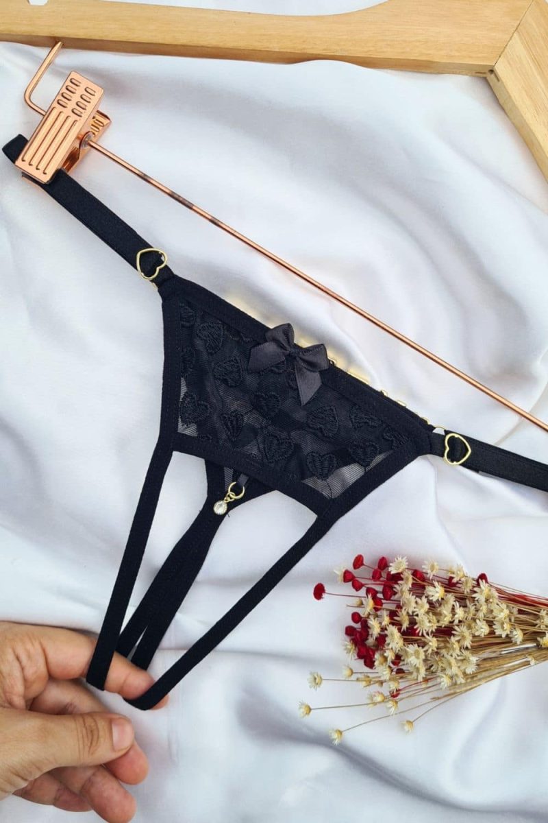 Calcinha personalizavel fio secretária Preto - Imagem 2