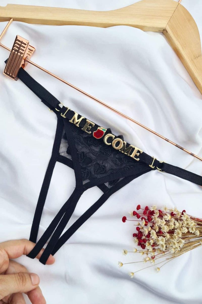 Calcinha personalizavel fio secretária Preto