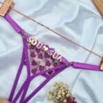 Calcinha personalizavel fio secretária Ultra Violeta nude