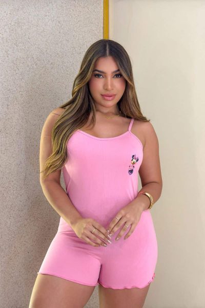 Macaquinho slim Minnie rosa