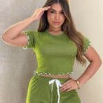 Baby dool Ondinha slim verde poá