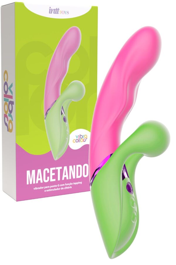 Vibrador Penetrável com Função Tapping e Estimulador de Clitóris Macetando - Intt Cosméticos