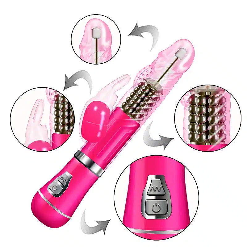 Vibrador Rotativo de Coelho 9 Modos de vibração e 6 Velocidades de Rotação  À Pilha  Imagem 7