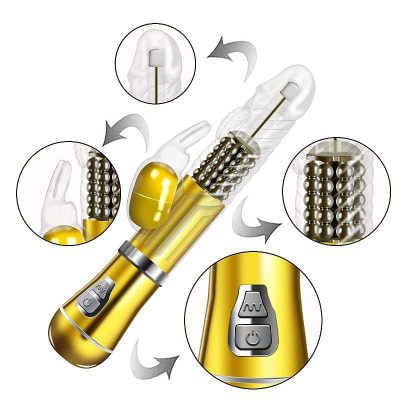 Vibrador Rotativo Coelho Cromado Recarregável – 9 Vibrações e 6 Velocidades 11 27366 4