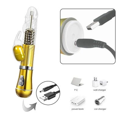 Vibrador Rotativo Coelho Cromado Recarregável – 9 Vibrações e 6 Velocidades 14 27367 4