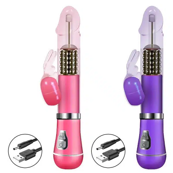 Vibrador Rotativo de Coelho com estimulado de ponto G Recarregável - Imagem 2