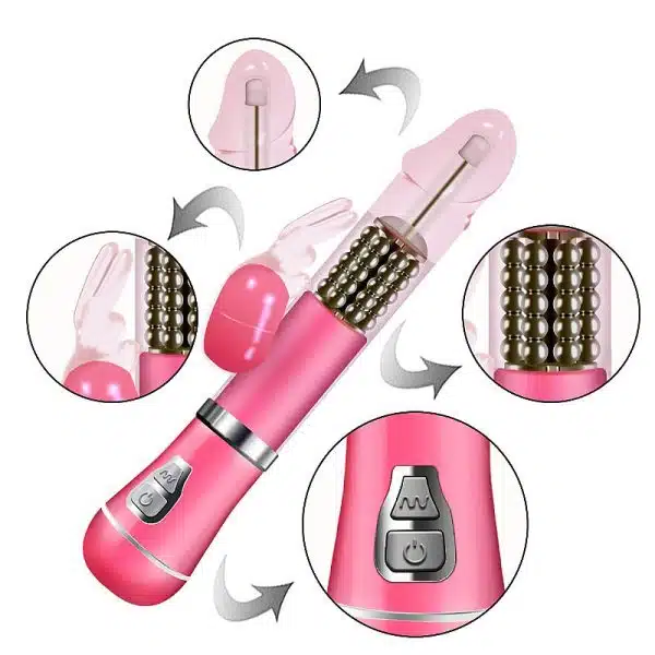 Vibrador Rotativo de Coelho com estimulado de ponto G Recarregável - Imagem 7