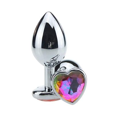 Plug anal pequeno cônico com cristal formato coração 12 27428 4