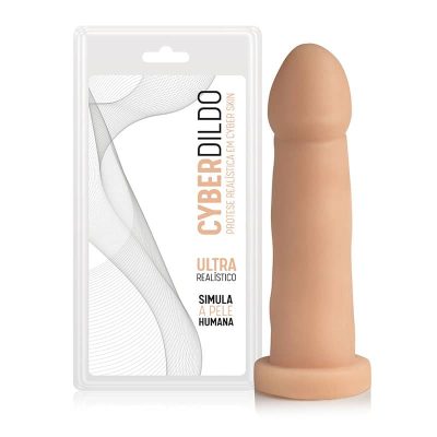 Cyberdildo r2 - Prótese realística vertebrada em cyberskin com forma de pênis - 16,7 x 4,2 cm