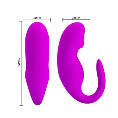 Vibrador para casal recarregável em silicone com 12 modos de vibração e controle remoto sem fio - Pretty love tiffany 7 7771 4