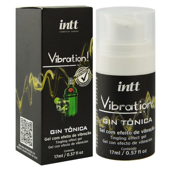 Intt vibration - Gel excitante unissex beijável que vibra, pulsa e esquenta | sabor: Gin tônica