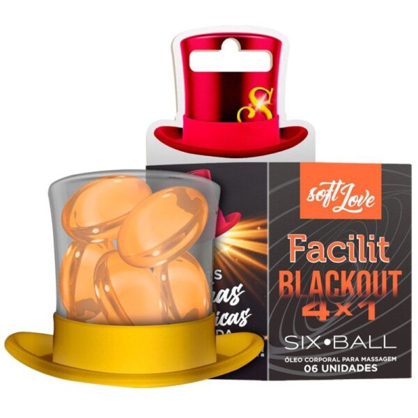 Bolinha anal Facilit Blackout Six Ball com 6 Unidades Soft Love