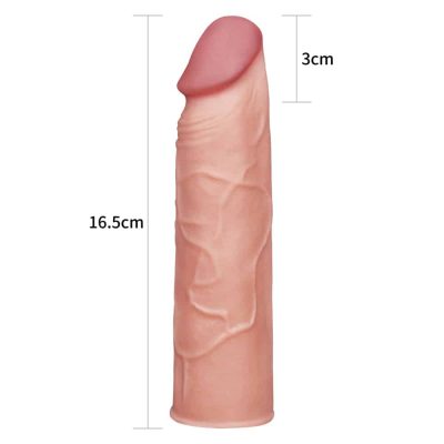 Capa Peniana Extensora 17Cm para aumento Lovetoy 10 CA020 BEGE 03