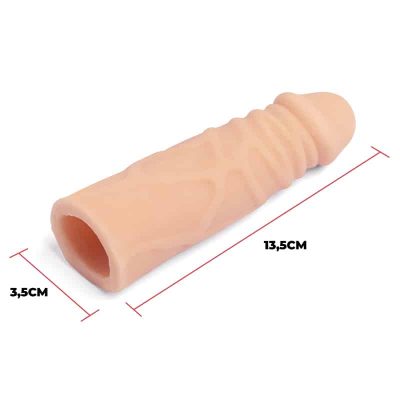 Capa Peniana em CyberSkin 13,5x3,5cm 7 CYB050MEDIDAS