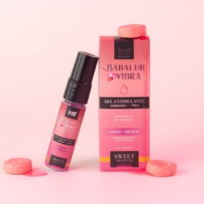 Gel excitante unissex beijável com sabor de chiclete, efeito de vibração e esquenta - Intt Babalub vibra 15g