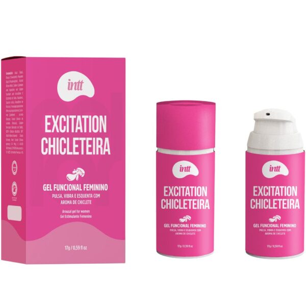 Intt Excitation chicleteira gel excitante feminino com efeito de vibração, aquecimento e aroma de chiclete - 17g - Image 2