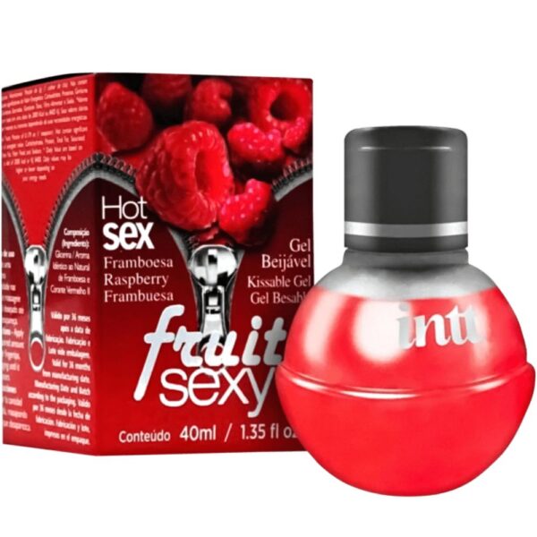 Intt Fruit Sexy - Gel beijável corporal que esquenta - 40 ml | Sabor: Framboesa