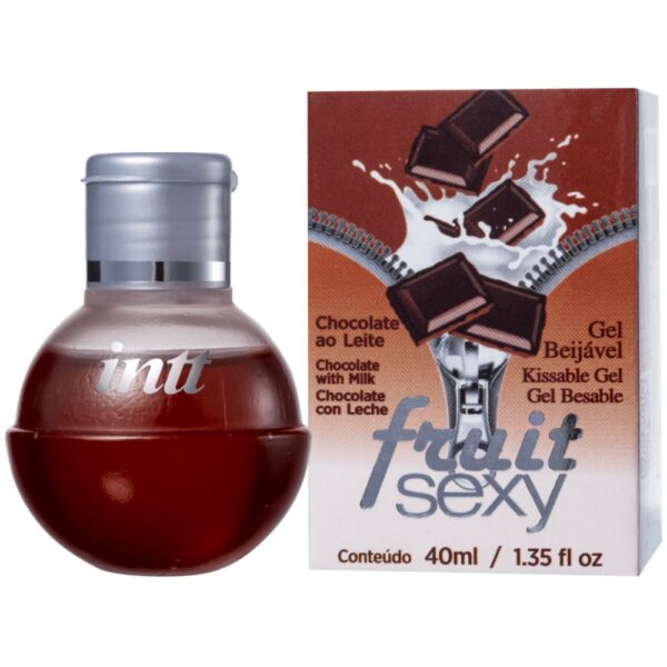 Gel beijável corporal que esquenta - Intt fruit sexy chocolate ao leite - 40 ml