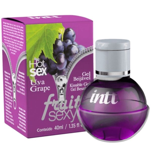 Intt fruit sexy - Gel beijável corporal que esquenta - 40 ml | sabor: uva