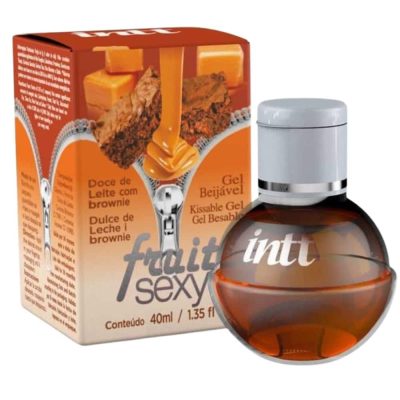 Intt fruit sexy - Gel beijável corporal que esquenta - 40 ml | sabor: doce de leite com brownie