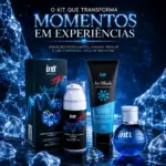 Kit Prazer Gelado: Combo 3 em 1 com Vibrador Líquido, Lubrificante Ice Black e Gel Beijável